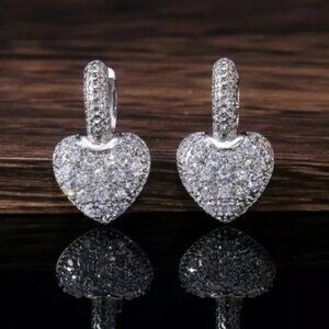 NEW Diamond 💎 Sterling Silver Drop Earrings